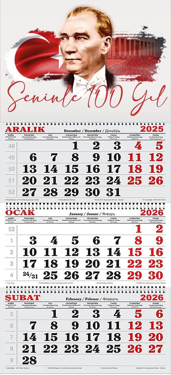 2026 Yılı Gemici Takvimi-Seninle 100 Yıl -ATATÜRK - Image 1