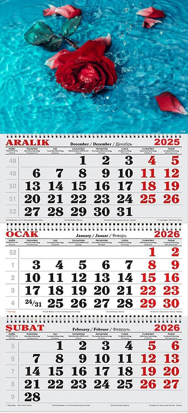 2026 Yılı Gemici Takvimi- Su ve Gül - Image 1