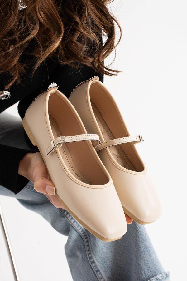 Modafrato AL-142 Tokalı Babet Günlük Kadın Ayakkabı Ev Babeti - Image 1