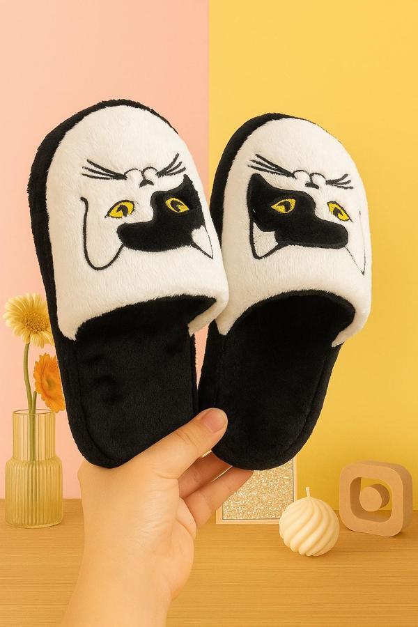 NEKO Kedili Kadın Ev Terliği Günlük Rahat Kışlık Terlik - Image 1