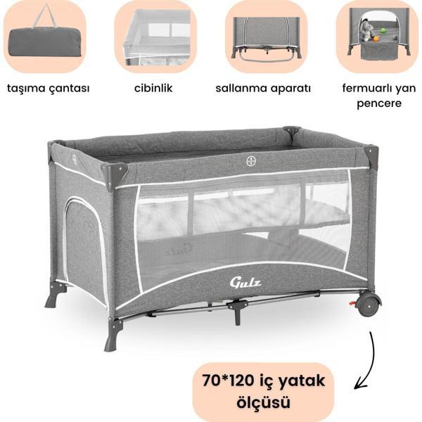 Raftel Oyun Parkı Park Yatak Bebek Beşik 70X120 cm - Image 1
