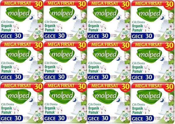 Molped Pure&Soft Hijyenik Ped Gece 360 (12PK*30) Adet Mega Pk - Image 1