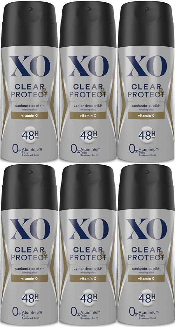 XO Deodorant 150ML Men-Erkek Clear & Protect (6 Lı Set) - Image 1