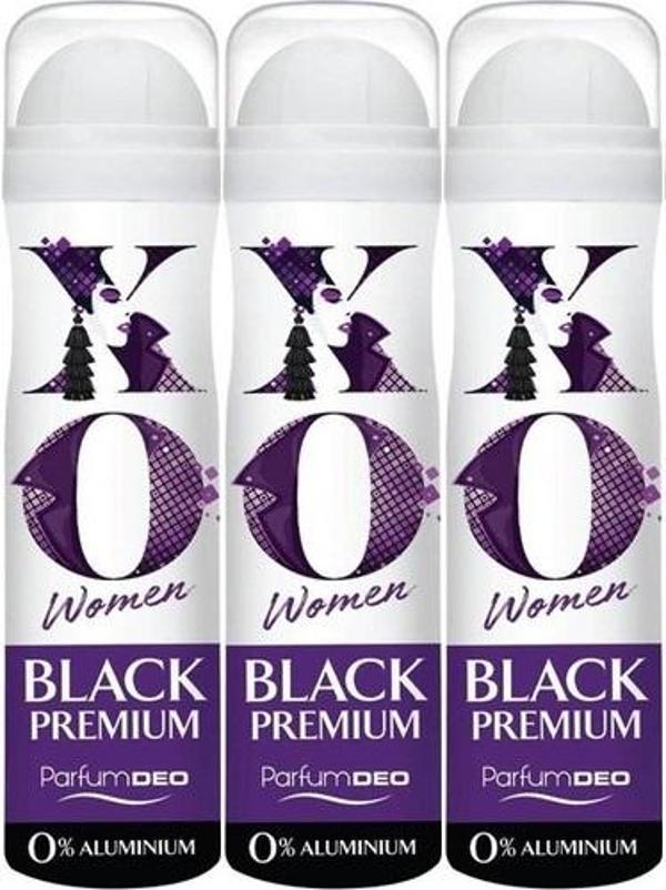 XO Deodorant 150ML Women-Kadın Black Premium (3 Lü Set) - Image 1