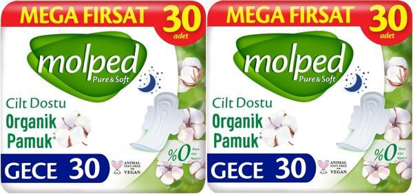 Molped Pure&Soft Hijyenik Ped Gece 60 (2PK*30) Adet Mega Pk - Image 1