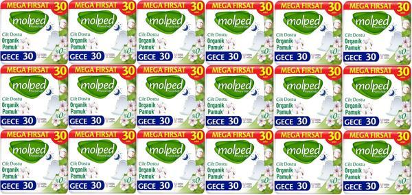 Molped Pure&Soft Hijyenik Ped Gece 540 (18PK*30) Adet Mega Pk - Image 1