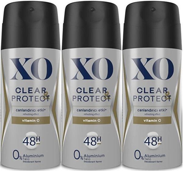 XO Deodorant 150ML Men-Erkek Clear & Protect (3 Lü Set) - Image 1