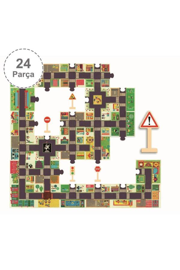 Djeco Dev Puzzle 24 Parça - The City - Image 1