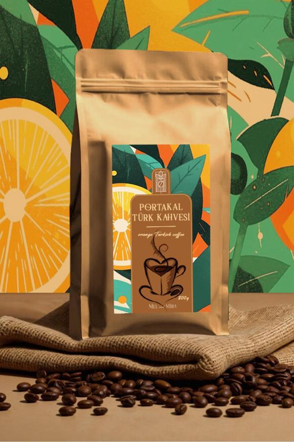 Mel And Mira Orange Turkish Coffee 200G, Portakal Aromalı Türk Kahvesi - Image 1