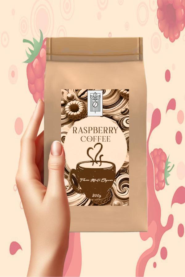 Mel And Mira Raspberry Bean Coffee 200G, Ahududu Aromalı Çekirdek Kahve - Image 1