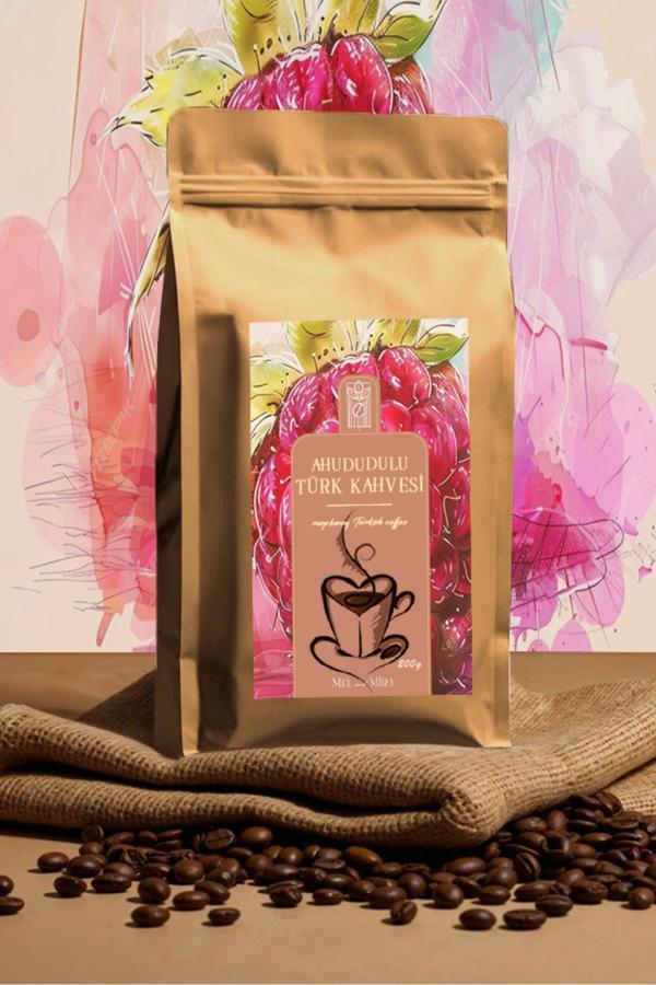 Mel And Mira Raspberry Turkish Coffee 200G, Böğürtlen Aromalı Türk Kahvesi - Image 1