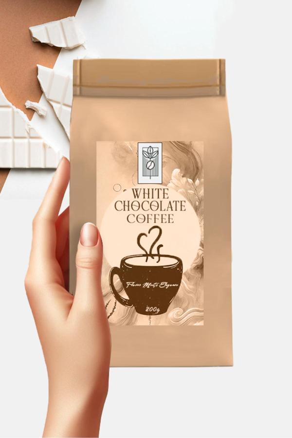 Mel And Mira White Chocolate Bean Coffee 200G, Beyaz Çikolata Aromalı Çekirdek Kahve - Image 1