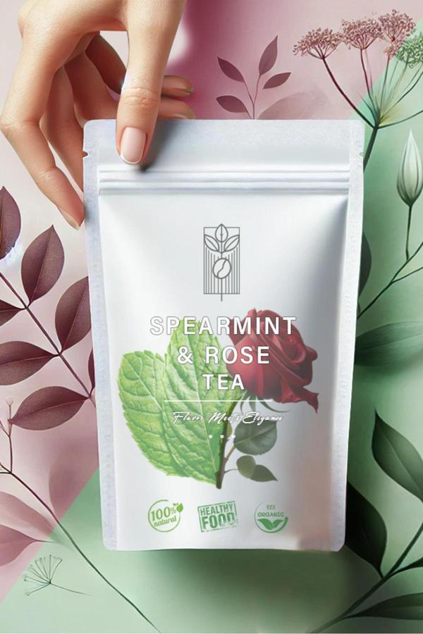 Mel And Mira Premium Rose & Spearmint Tea 75G, Özel Harman Gül Ve Kıvırcık Nane Çayı - Image 1