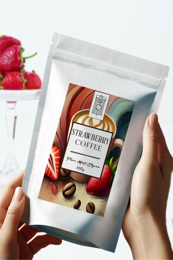 Mel And Mira Strawberry Coffee 100G, Çilek Aromalı Filtre Kahve - Image 1
