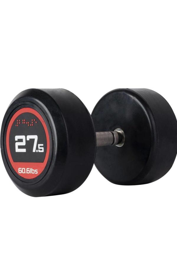 Alinsport Kauçuk Kaplı Olimpik Dumbbell 27.5 Kg. Kırmızı - Image 1