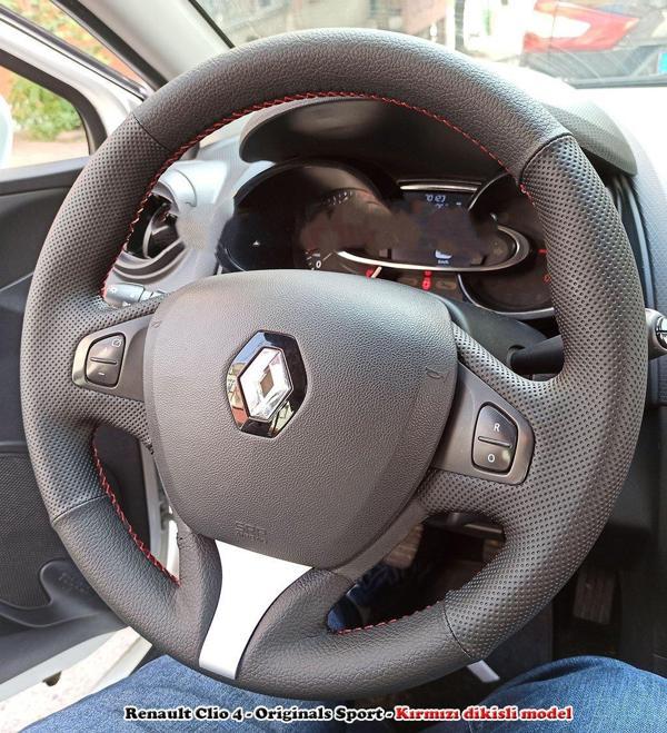 Clio 4 FAZ 1 2014-17 Araca Özel Dikmeli Direksiyon Kılıfı (Makyajlı Kasalara Uyumlu Değildir) - Image 1