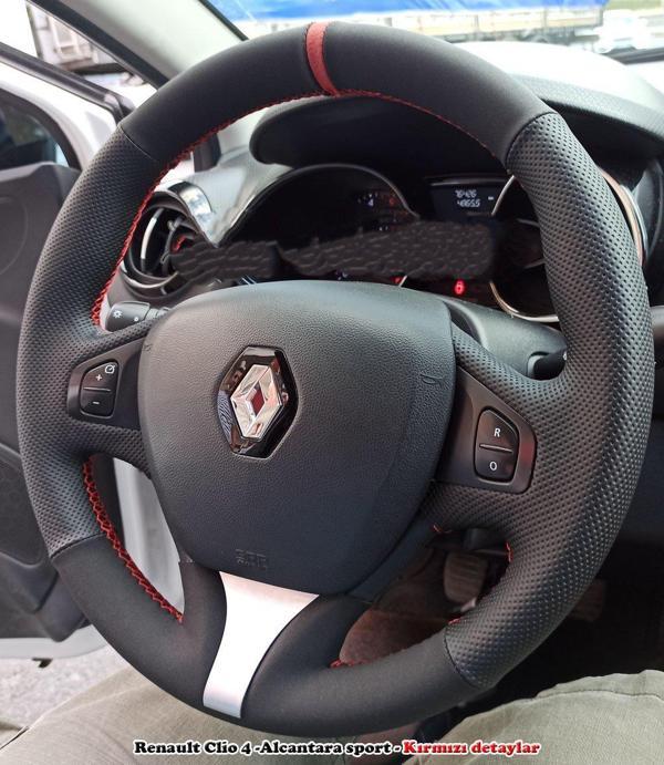 Clio 4 Faz 1 2014-2017 Araca Özel Direksiyon Kılıfı (ARACINIZIN DİREKSİYONUYLA TEYİT EDİNİZ) - Image 1