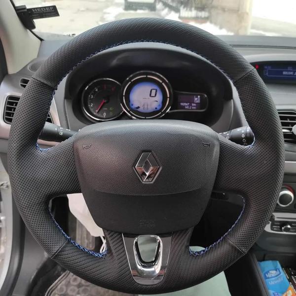 Renault Fluence Araca Özel Direksiyon Kılıfı (Noktalı Karbon) - Image 1