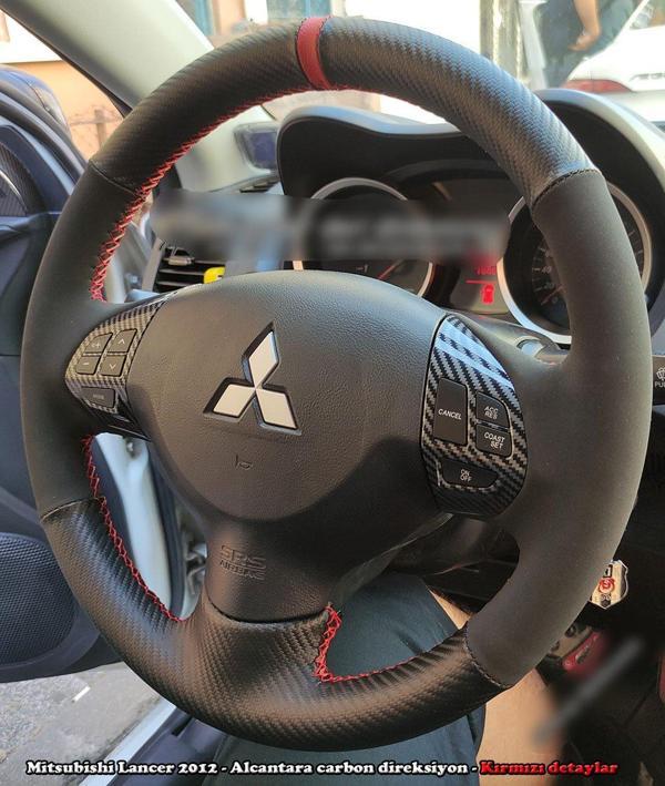 Mitsubishi Lancer 2010-2012 Araca Özel Dikmeli Direksiyon Kılıfı - Image 1