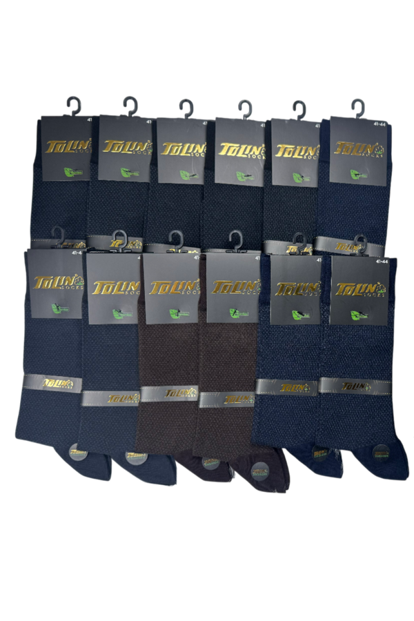 Erkek 12 li Bambu Kışlık Soket Dikişsiz Çorap Seti 14654 - Image 1