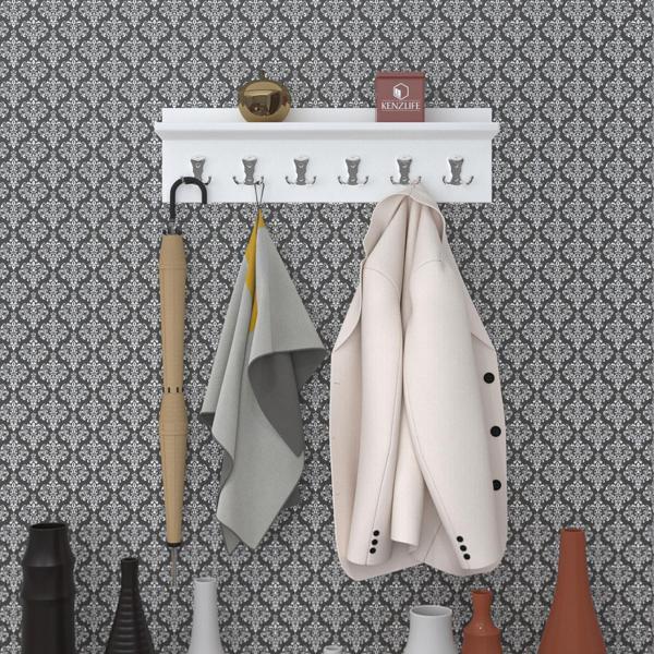 Kenzlife elbise askılığı askılık vettini070 byz 20*070*12 metal gri 6 adet askı portmanto - Image 1