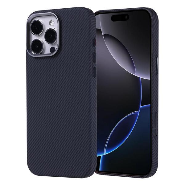 Apple iPhone 16 Pro Max Kılıf M-safe Şarj Özellikli Karbon Fiber Görünümlü Zore Nekst Kapak - Image 1