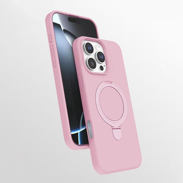 Apple iPhone 16 Pro Kılıf M-safe Şarj Özellikli Standlı Zore Samara Kapak - Image 1