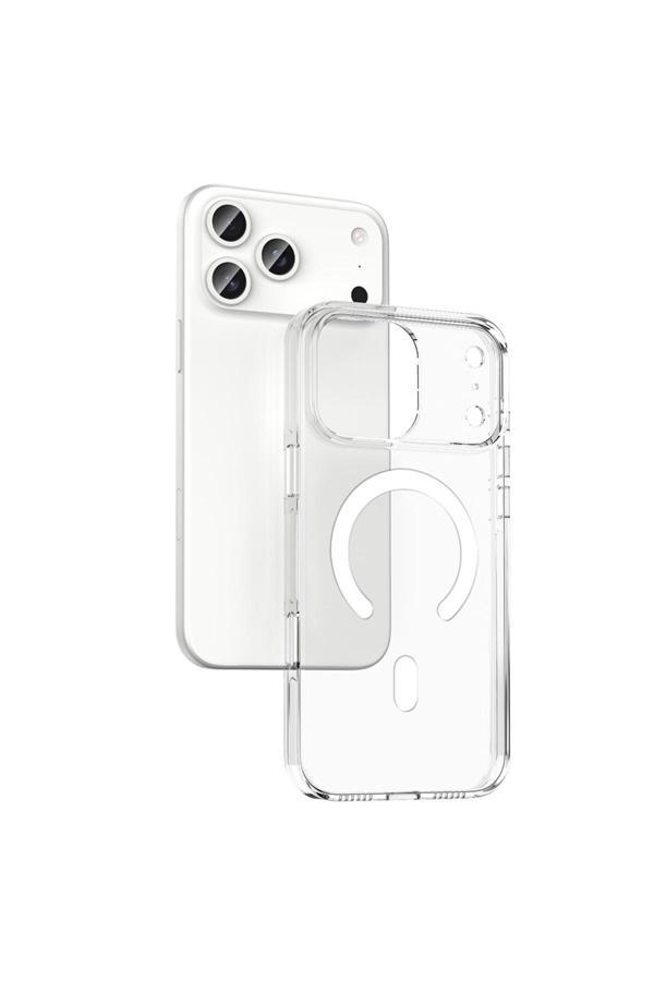iPhone 17 Pro Max Kılıf M-safe Şarj Özellikli Kamera Korumalı KTH Kripto Kapak - Şeffaf - Image 1