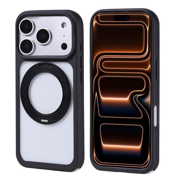 Apple iPhone 17 Pro Kılıf M-Safe Şarj Özellikli Standlı Zore Piza Silikon Kapak - Image 1