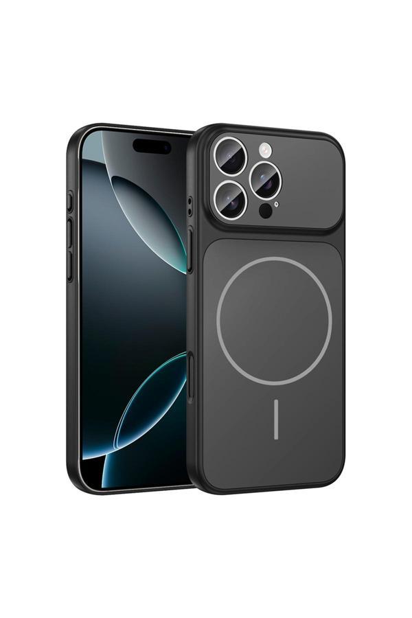 iPhone 16 Pro Kılıf KTH M-Safe Şarj Özellikli Kamera Korumalı Formen Kapak - Siyah - Image 1
