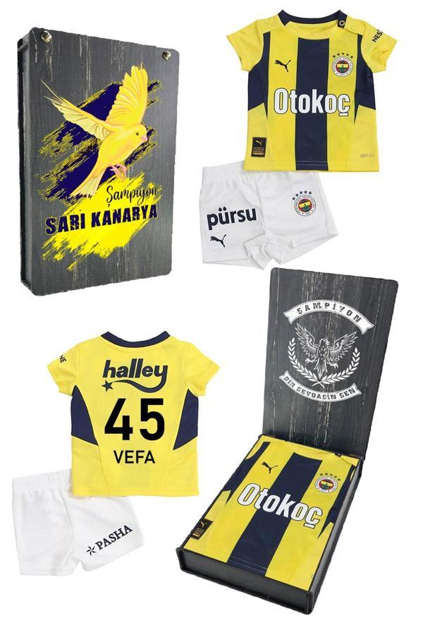 Fenerbahçe Orijinal Lisanslı 24/25 Çubuklu Mini Forma Set Kişiye Özel İsim Baskılı Hed - Image 1