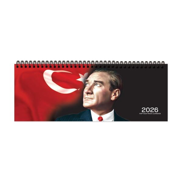 Keskin 2026-AJ-65 12*33,5 Spr.Haftalık Masa Ajandası-Atatürk - Image 1