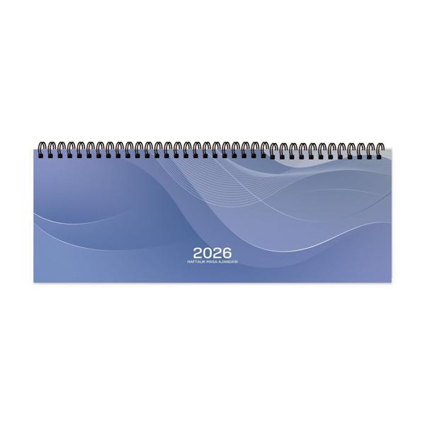 Keskin 2026-AJ-65 12*33,5 Spr.Haftalık Masa Ajandası-Mavi - Image 1