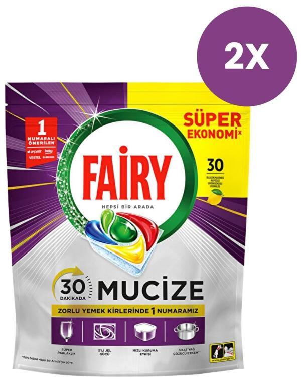 Fairy Mucize Bulaşık Makinesi Deterjanı Kapsülü 30 Yıkama x 2 Adet - Image 1