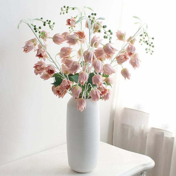 Yapay Çiçek Çan Çiçeği Gülkurusu 85cm Tek Dal Kumaş Çiçek Uzun Dal - Image 1