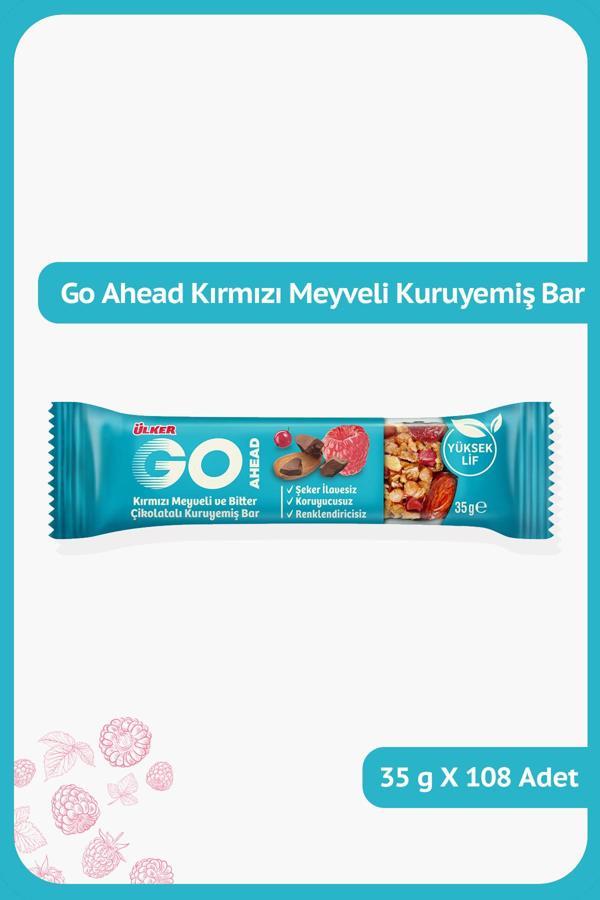 GO AHEAD Kırmızı Meyveli ve Bitter Çikolatalı Kuruyemiş Bar - 35 gram - 108 Adet - Image 1