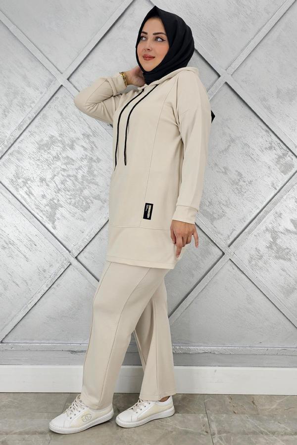 KADIN KAPÜŞONLU ARMA DETAYLI TESETTÜR TAKIM - Image 1