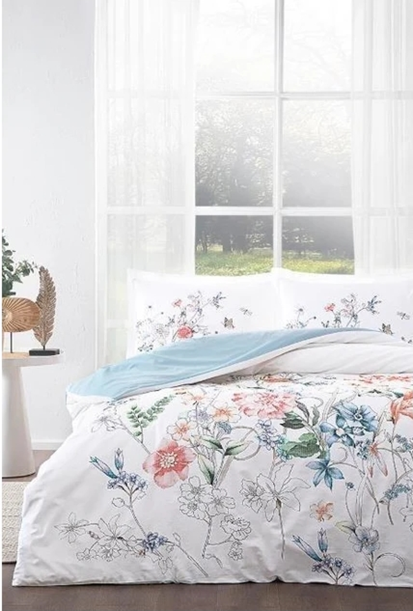 Özdilek Pembe Florida Nevresim Takımı Çift Kişilik Ranforce 8919 - Image 1