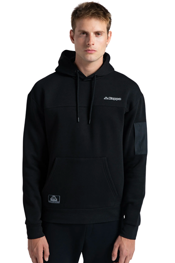 Kappa Authentic Hita Erkek Siyah Kapşonlu Sweatshirt 321Q7WW-005 - Image 1