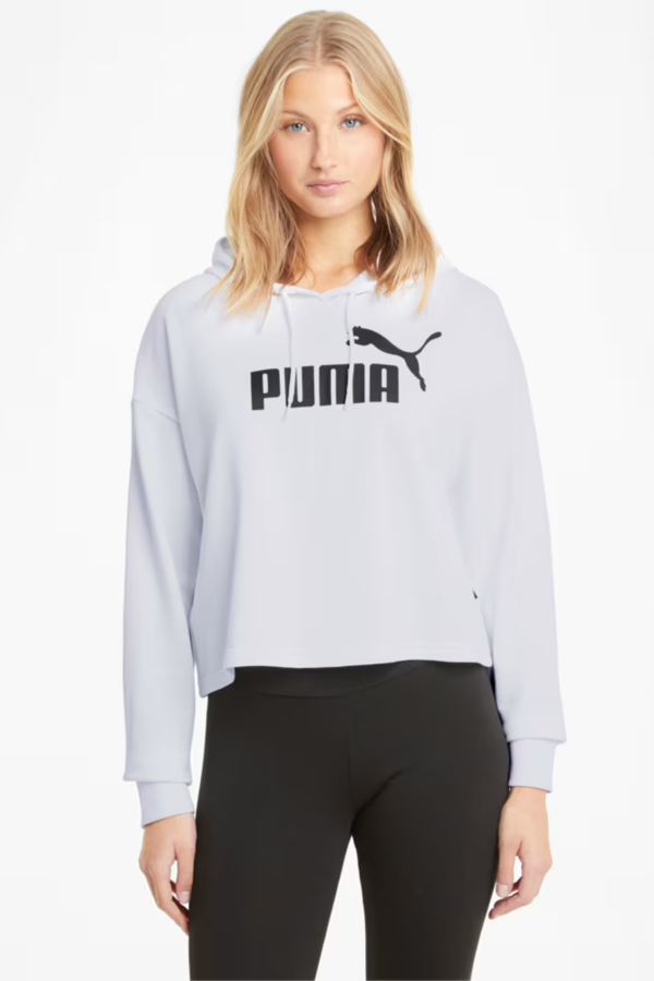 Puma Ess Cropped Logo Hoodie Tr Beyaz Kadın Sweatshirt 58687002 - Image 1