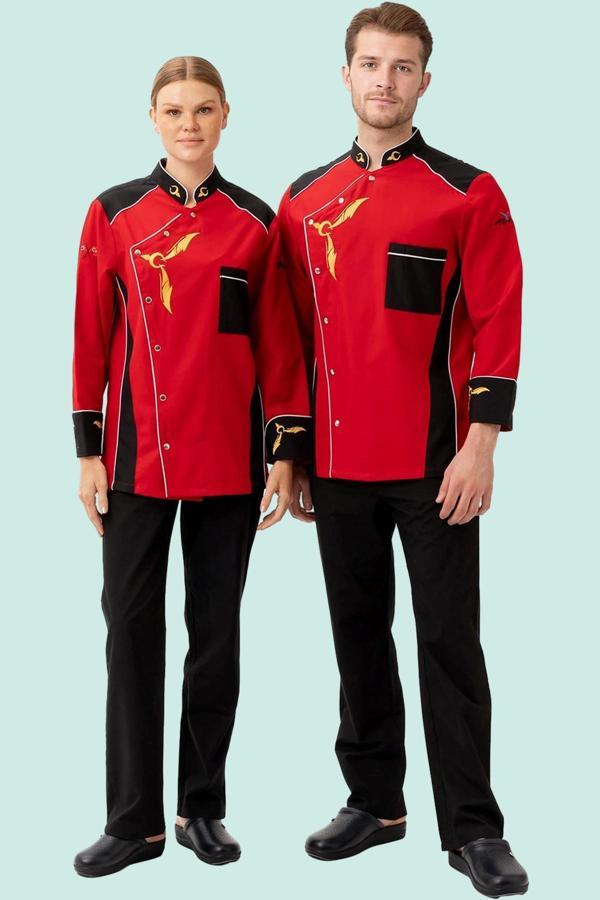 Aşçı Ceketi 75 Polyester Crenata Şef Şık Nefes Alabilir Mutfak Kullanımı İçin - Image 1