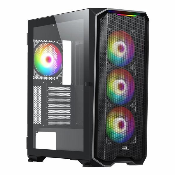 PowerBoost PB-P3720B 850W 80+ Bronz USB 3.2 ARGB eATX Mid Tower Siyah Kasa - Image 1