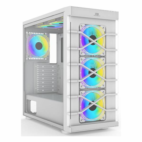 PowerBoost PB-GR222BW USB 3.2 RGB ATX Mid Tower Beyaz Kasa - Image 1