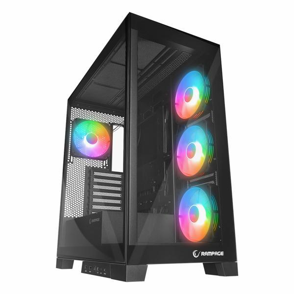 Rampage Hydra V2 Black USB 3.2 ARGB eATX Mid Tower Siyah Kasa - Image 1