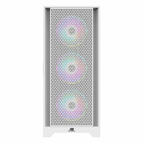 PowerBoost PB-P1601BW USB 3.2 ARGB eATX Mid Tower Beyaz Kasa - Image 1