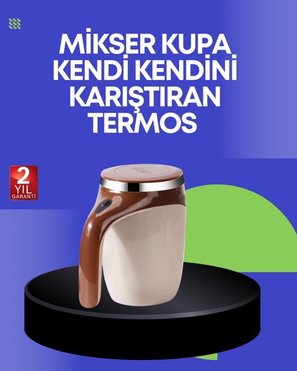 USB Şarjlı Elektrikli Karıştırıcı Kupa – Sıcak & Soğuk İçecekler için - Image 1