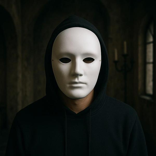 Beyaz Kalın Karton Maske Gizemli Yüz Maskesi Kostüm ve Dekor Kullanımı İçin Uygun - Image 1