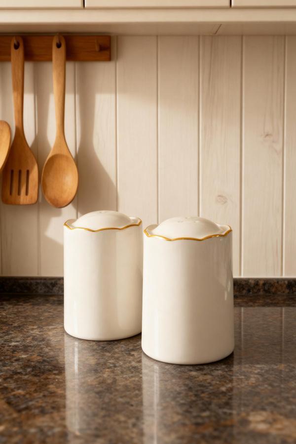 Fecra Blanc Tuzluk ve Biberlik Altın Yaldızlı - Image 1