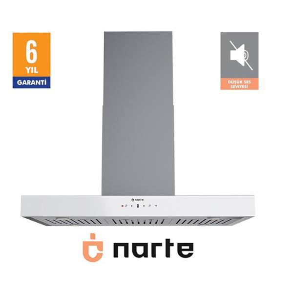 NARTE -HI30190W 90 CM BEYAZ ADA TİPİ DAVLUMBAZ -6 YIL GARANTİLİ -YÜKSEK PERFORMANS - Image 1