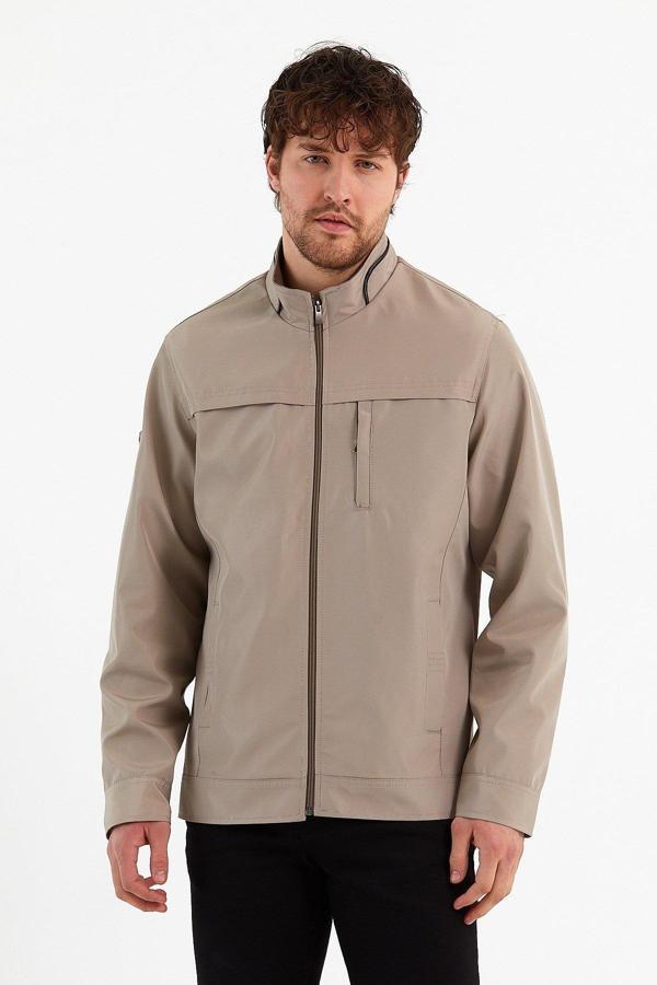 Sivaist Yeni Sezon Erkek Krem İki İç Cepli Su Ve Rüzgar Geçirmez Mevsimlik&Yazlık Mont - Image 1